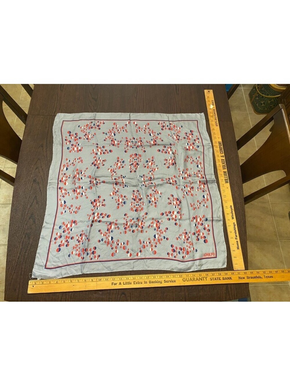 Vintage Adolfo Scarf Mid Century Handkerchief